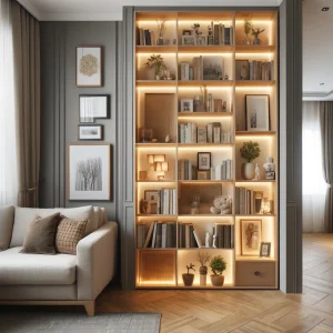 Wohnzimmer Deko mit Bücherregalen