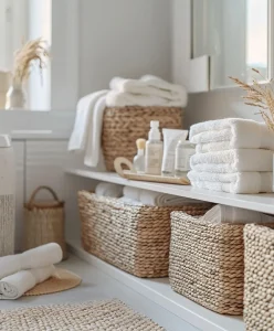 Praktische und stilvolle Badezimmer Deko mit Aufbewahrungslösungen