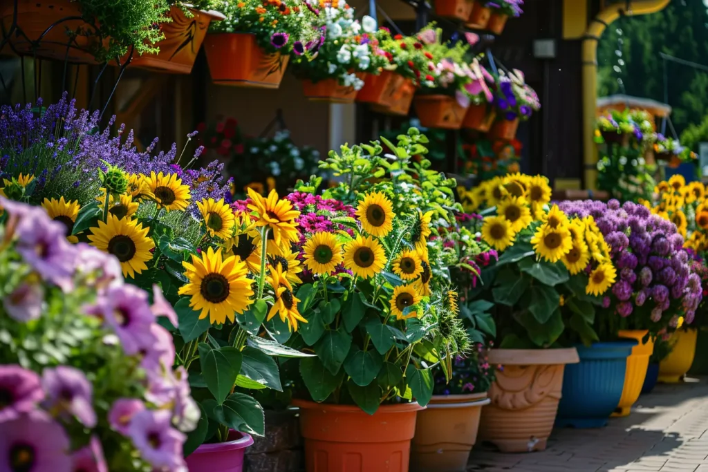 Farbenfrohe Blumenarrangements