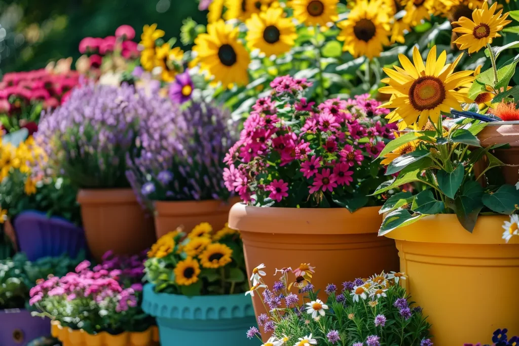 Farbenfrohe Blumenarrangements