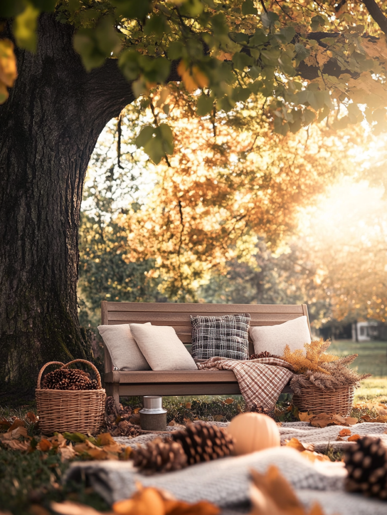 Der richtige Platz für Deine herbstliche Bankdeko