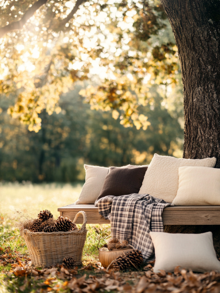 Der richtige Platz für Deine herbstliche Bankdeko